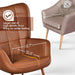 Brown PU Leather Highback Upholstered Accent Chairs