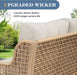 Outdoor Patio Furniture Set round Rattan with Swivel Chairs,Beige