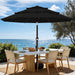 9Ft 3-Tier Patio Umbrellas, Outdoor Umbrella with 8 Sturdy Ribs UV Protection Windproof, Market Table Umbrella W/Push Button Tilt & Crank for Pool, Porch, Deck, Garden(Black)
