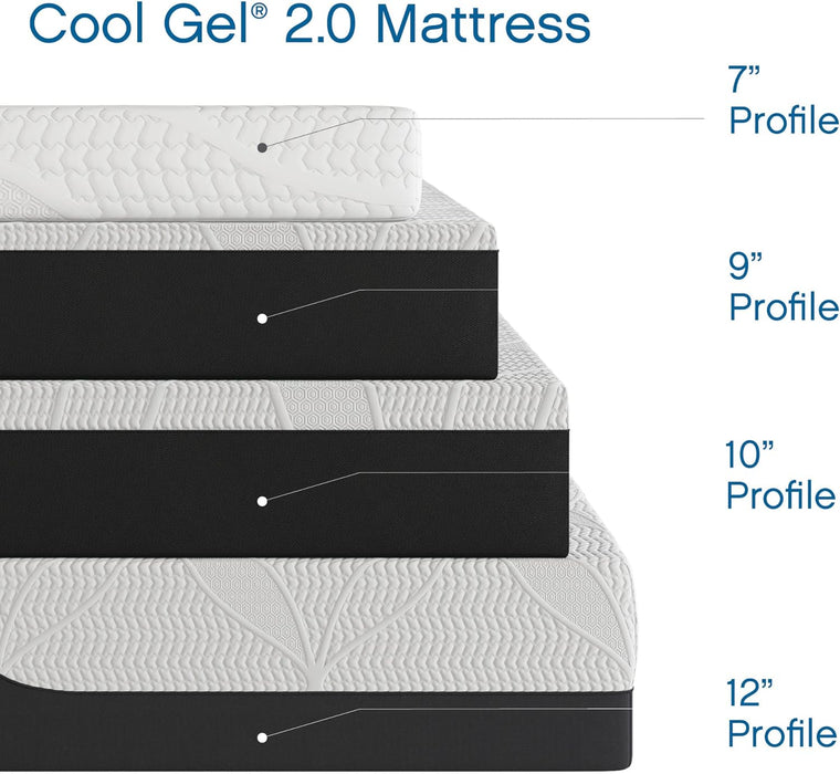 Chill 14 Inch Medium Firm Memory Foam Mattress Queen Size, with 2 Bonus Coolgel Memory Foam Bed Pillows, 14" with Pressure Relief, Certipur-Us Certified, Cooling Queen Mattress in a Box
