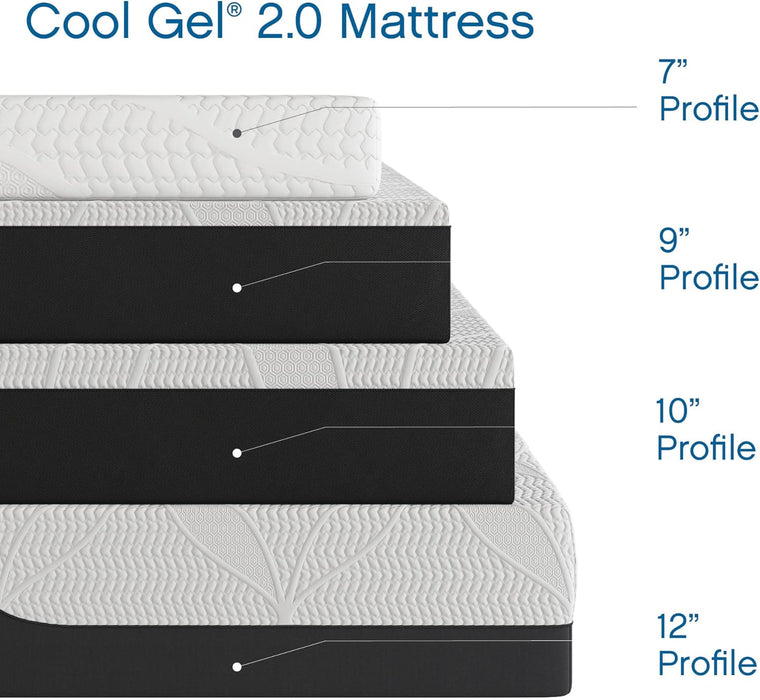 Chill 14 Inch Medium Firm Memory Foam Mattress King Size, with 2 Bonus  Memory Foam Bed Pillows, 14" with Pressure Relief, Certipur-Us Certified, Cooling King Mattress in a Box