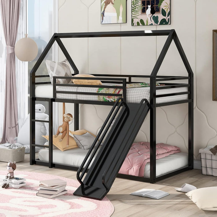 Twin Over Twin IndustrialGradeSturdy Bunk Bed Black