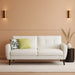 White Leather Loveseat: Mid-Century Modern, Button-Tufted