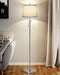 Floor Lamp for Living Room,Adjustable Height Standing Lamp,Dimmable Modern Floor Lamps for Bedroom Office Tall Floor Lights with Pull Chain Bulb Included-Silver Gray Shade