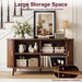 55" Fluted Sideboard Buffet Cabinet with Storage & Sliding Door