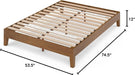 OLB-PWPBBO-12F 12 Inch Deluxe Wood Platform Bed / No Boxspring Needed / Wood Slat Support / Rustic Pine Finish, Full