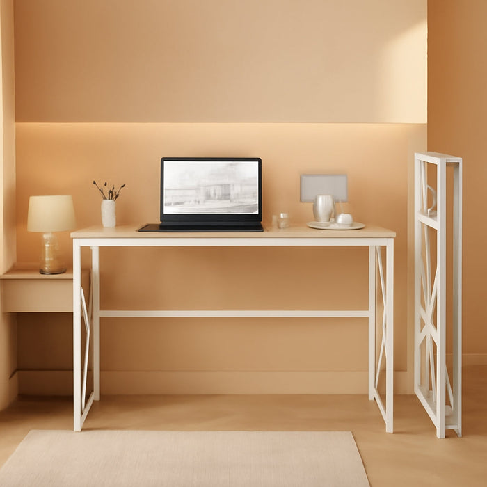 Folding Desk Writing Computer Desk for Home Office, No-Assembly Study Office Desk Foldable Table for Small Spaces