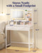 Small Makeup Vanity with Lights, Open Shelves, Fabric Drawers | Bedroom, Gifting, 3 Lighting Modes, Stable Frame, 31.5" X 15.8" X 51.2"