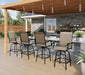 Outdoor Bar Stools Set of 4, Swivel Patio Bar Stools & Chairs with 30" Seat Height & Brown Textilene Backrest, Tall Outdoor Chairs Bar Funiture for Outside, Porch and Yard