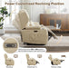 RV Power Loveseat Recliner Sofa, Leathaire Fabric 3-Seater Wall Hugger Reclining Sofa, Home Theater Seating Chair with Cup Holders, 3 Person Couch RV Furniture for Living Room, Beige