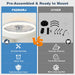 24'' Ceiling Fan with Light, Upgraded Low Profile Ceiling Fan with Light, Dimmable Flush Mount Ceiling Fan with Light, Fan Light, 6 Speeds, App & Remote Control, Quiet Fan for Bedroom, Kitchen