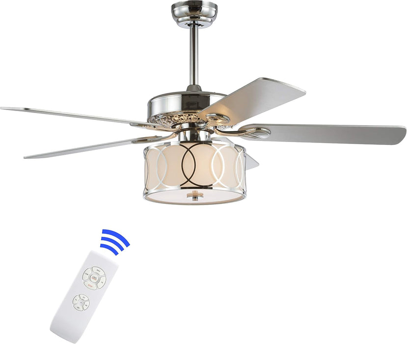 Contemporary Reversible Chrome Lighting Ceiling Fan
