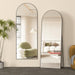Full Length Mirror, 56"X16" Arch Mirror Floor Mirror with Stand, Black Arched Full Body Standing or Leaning Mirrors for Bedroom, Living Room