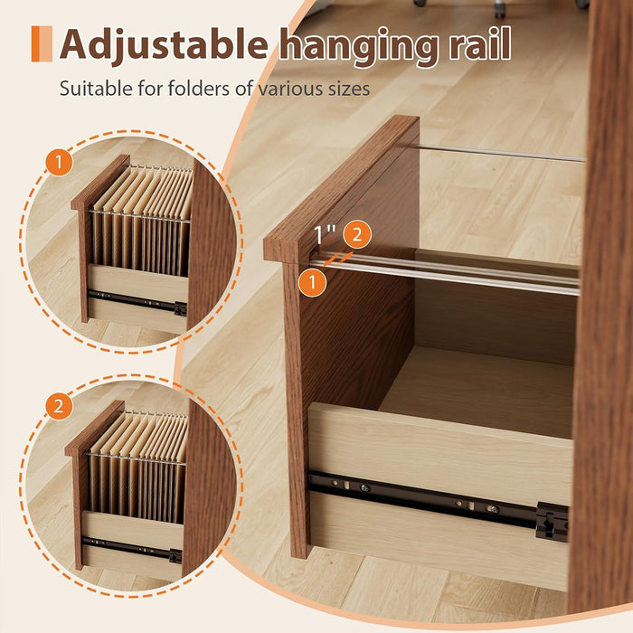 Premium Solid Walnut Three Drawer Lockable Cabinet