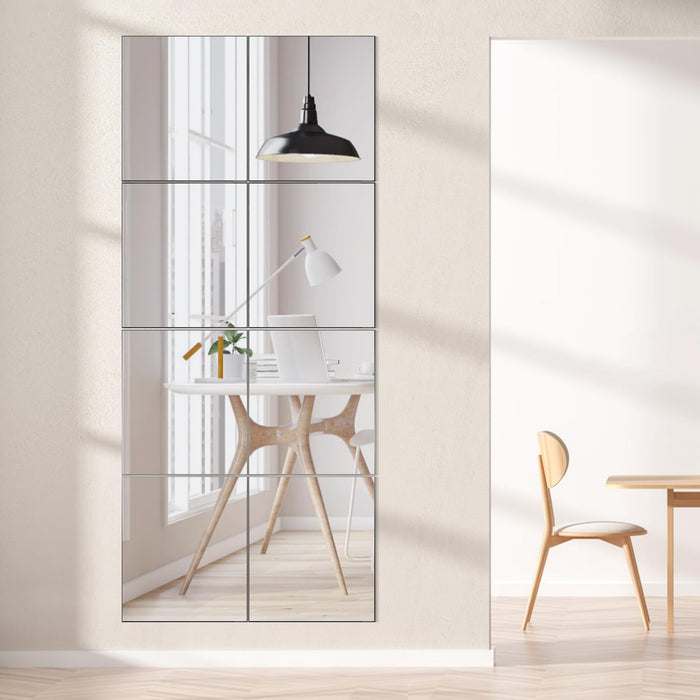 Home Gym Mirrors 12 Inch X 12PCS, HD Glass Wall Mounted Mirror Tiles for Home Gym, Bedroom, Living Room, Door, Closet