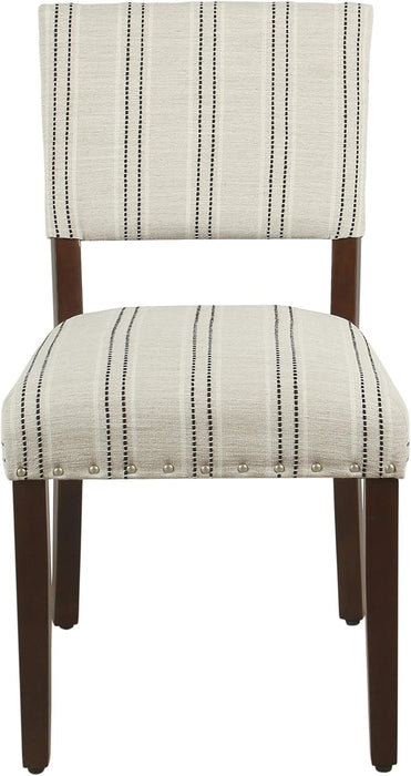 Home Decor | Upholstered Dining Chairs | Dining Chairs Set of 2 with Nailhead Trim | Decorative Home Furniture, Black and White Stripes