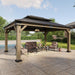 12x16 Outdoor Cedarwood Gazebo Grey Hardtop Pavilion