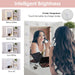 Makeup Vanity with Lights, 37Inch Vanity Desk with Power Strip, 4 Drawers Makeup Table with Lighted Mirror, 3 Lighting Colors, White