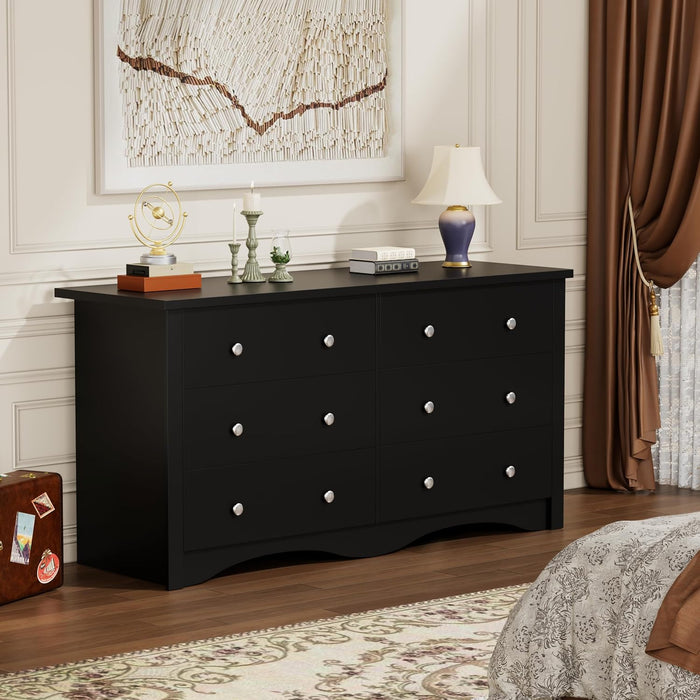 Black 6 Dresser for Bedroom