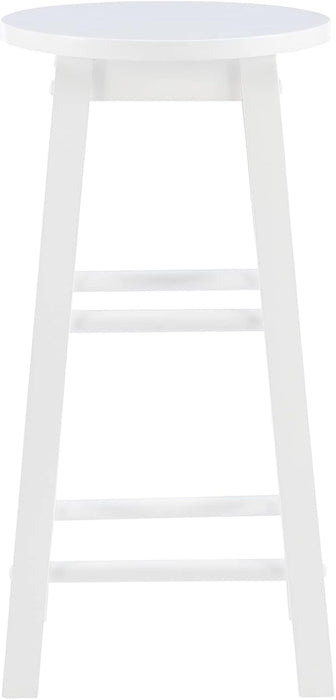 Zeke White 24" Counter Stool with round Seat