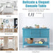 Aqua Wood Buffet Sideboard with Cabinets and Drawers