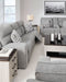 Biscoe Casual UV Resistant Power Reclining Sofa with Adjustable Headrest and USB Ports, Light Gray