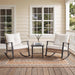 3-Piece Outdoor Rocking Chairs Bistro Set, Rattan Patio Furniture