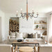 Six Lights French Country Rustic Wooden Chandelier