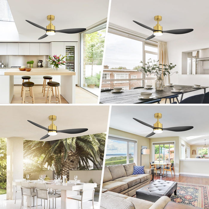 Contemporary 52 Inch Dc Motor Ceiling Fan With Remote