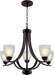 24 Inch Chandelier Featuring Frosted Alabaster Glass