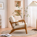 Beige Midcentury Modern Upholstered Accent Chairs Pillow