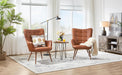 Brown PU Leather Highback Upholstered Accent Chairs