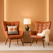 Brown PU Leather Highback Upholstered Accent Chairs