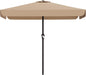 8 X 10 FT Large Rectangular Patio Umbrella with Valance, Outdoor Table Market Umbrella W/Crank & 8 Ribs, Rectangle Outdoor Umbrellas for Garden, Deck, Yard and Poolside, Beige
