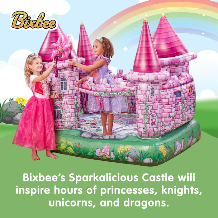 Inflatable Pink Princess Castle, Indoor Toddler Playhouse for Kids 3+, Sleepover Mattress Playhouse for Girls & Boys with Built in Motor, Inflates to over 5Ft Tall, Childrens Play House