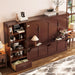 Queen Horizontal Murphy Bed With Desk WalnutFinish