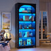 70" Arched Bookshelf with LED Lights, 5-Tier Storage for Displaying