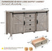 60" Wide Farmhouse Sideboard Buffet Cabinet, Light Rustic Oak