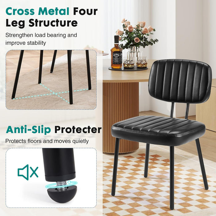 Dining Chairs Set of 6, Upholstered Kitchen Chairs, Black