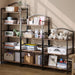 5 Tier No Assembly Folding Bookshelf, Arched Bookshelf, Foldable Bookcase for Living Room, Bedroom, Office,Skinny Bookshelf (Fire Brown)