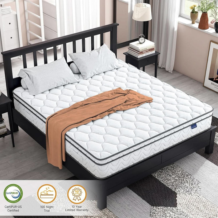 Twin Size Mattress 12Inch FiberglassFree MemoryFoam Hybrid