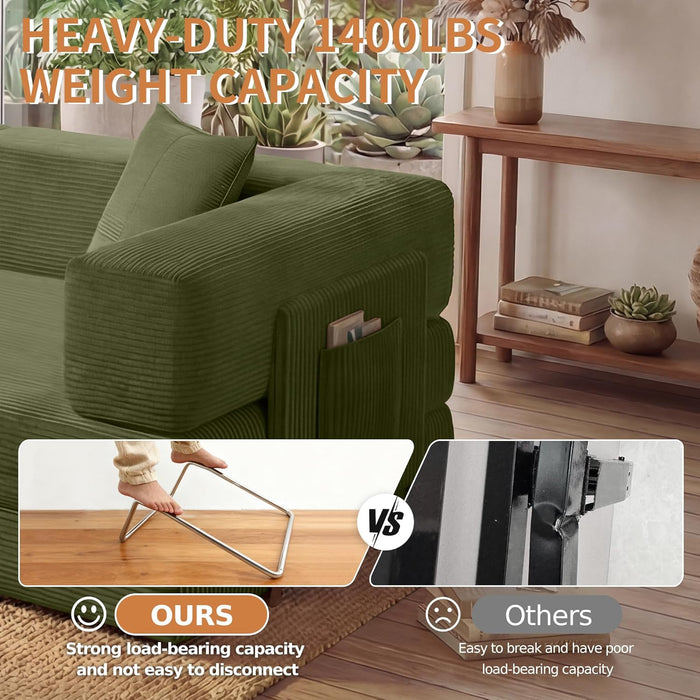 Emerald 78.8 Inches Transformable Sleeper Couch Bed