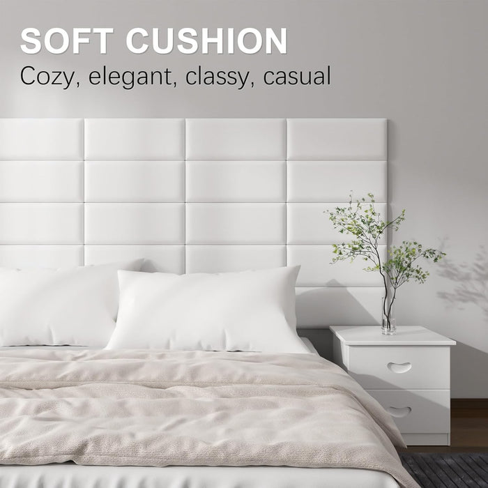 Headboards Wall Panel for Full, Queen and King - Self-Adhesive 3D Upholstered Panel for Bedroom/Living Room (12 Pieces 9.84 in X 23.6 In)