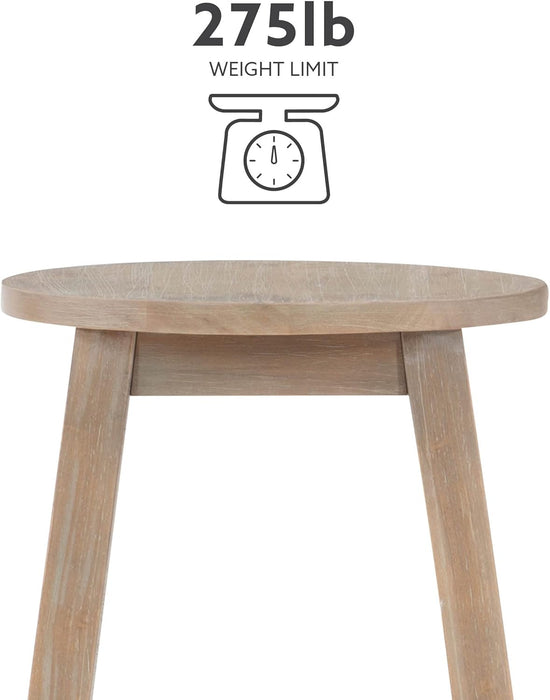 Zeke Grey Wash 24" Counter Stool with round Seat
