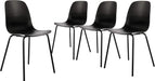 Set of 4 Dining Chairs with Legs for Kitchen Living Room(Matte Black)