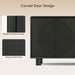 63 Inch Fluted Buffet Cabinet W/Storage, Push-Spring Doors, Black