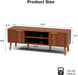 TV Stand for Living Room, Mid Century Modern Entertainment Center for 55/60 Inch Tvs, TV Console with Fluted Door Cabinets and Open Shelves, for Bedroom, Walnut