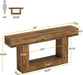 63" Console Table, Farmhouse 2-Tier Entryway Table with U-Shaped Base, Narrow Long Wood Sofa Table behind Couch Table for Living Room, Hallway, Foyer, Vintage Brown