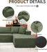 Green 106Inch Modular Sectional Sofa Luxurious Living