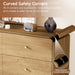 6 Drawer Dresser for Bedroom, 47.2” Wide Modern Chest of Drawers with Curved Profile Design, Wooden Dresser TV Stand with Gold Metal Handles, Large 6 Drawer Dresser for Bedroom, Living Room